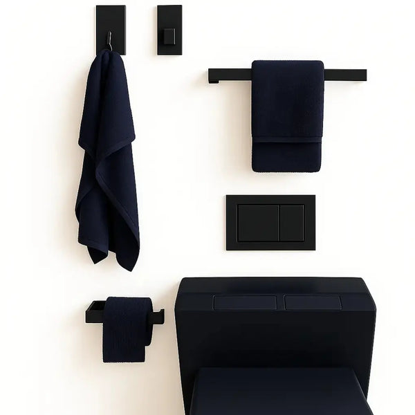 Kit Suporte Para Banheiro Seven Preto