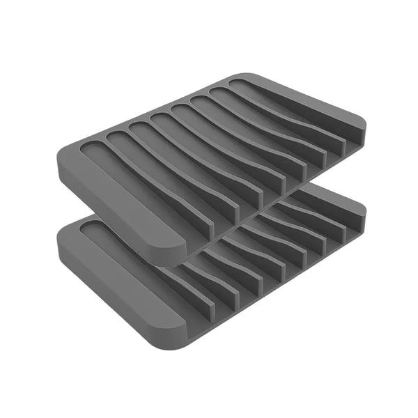 Kit Saboneteira Para Banheiro Bilu Cinza