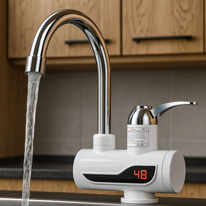 Torneira-Eletrica-Para-Cozinha-Bali-Prata-Com-Aquecedor-De-Agua