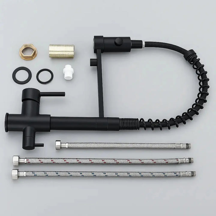 Torneira-Gourmet-Pristine-Preta-De-Aco-Inoxidavel