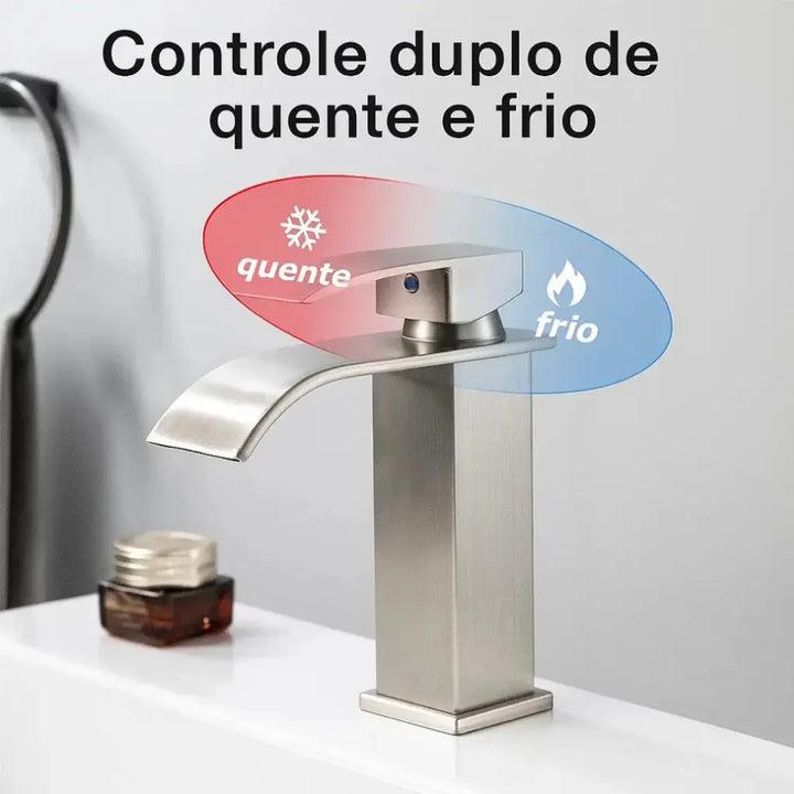 Torneira-Para-Banheiro-Aurea-Prata-Aco-Inoxidavel-Premium