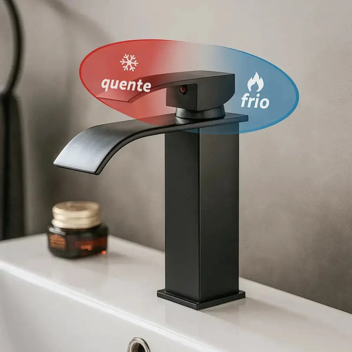 Torneira-Para-Banheiro-Aurea-Preta-Luxo-Moderno